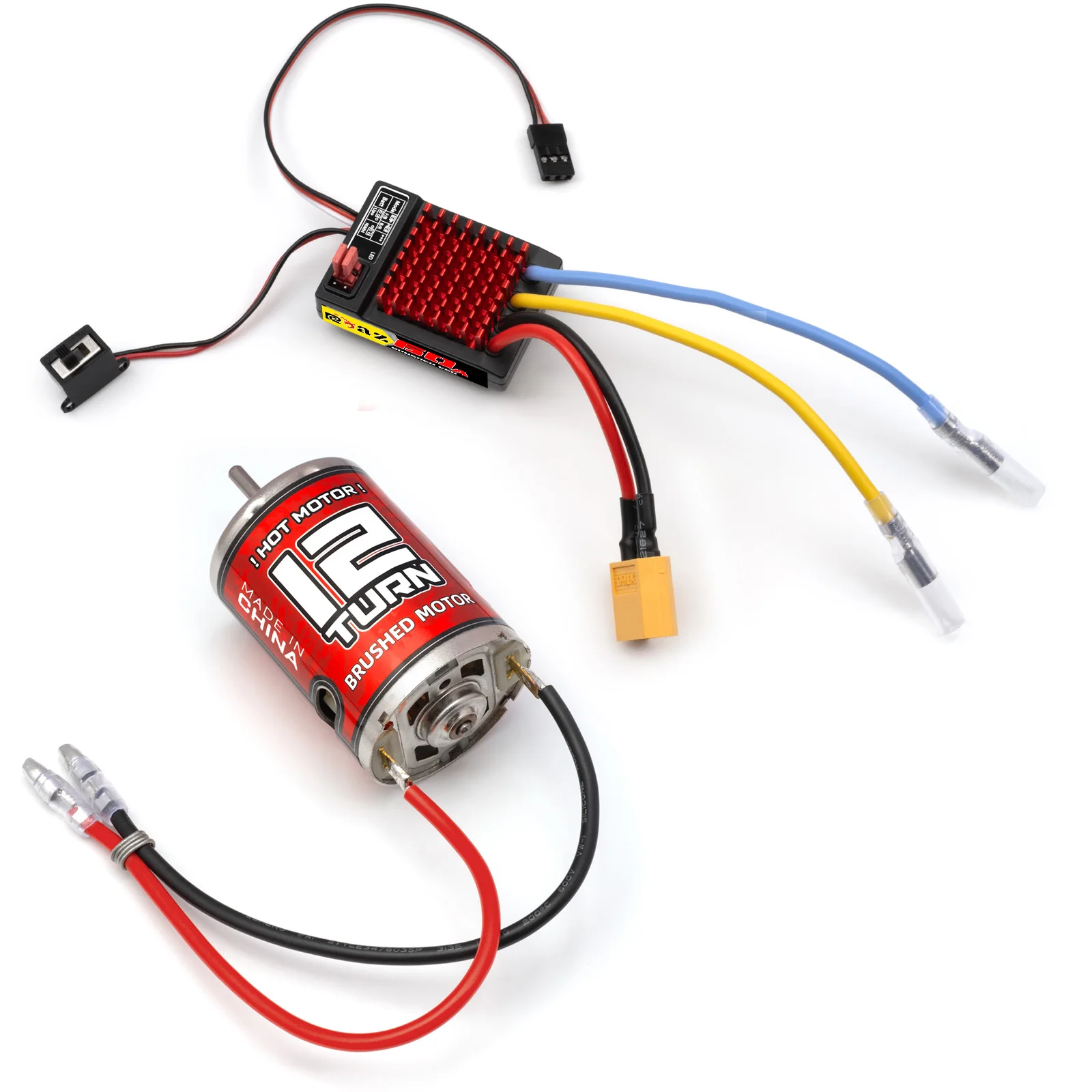 RCXAZ 540 Pro Brushed Motor 12T-75T 60A Waterdichte ESC Snelheidsregelaar Combo voor 1/10 RC Crawler Klim Drift Auto Boot