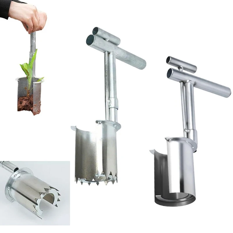 

Portable Hand Held Open End Seedling Transplanter Multi-functional Seeding Bulb Planter Tool For Agricultural Use Gardening Tool
