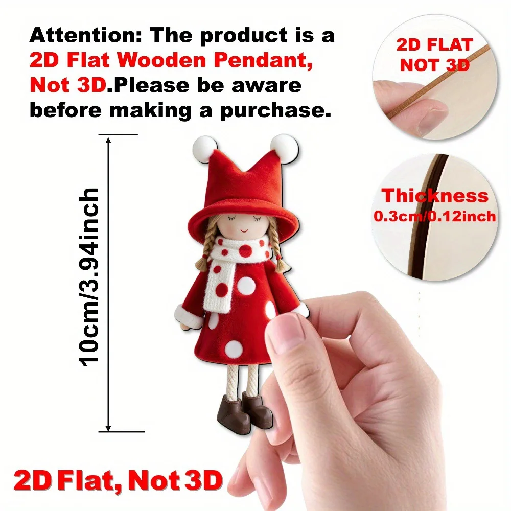 32pcs/16pcs Christmas Hat Wooden Hanging Decor - Tree Decoration, Thanksgiving, Christmas,Festival Gift Party Gift Hanging Decor