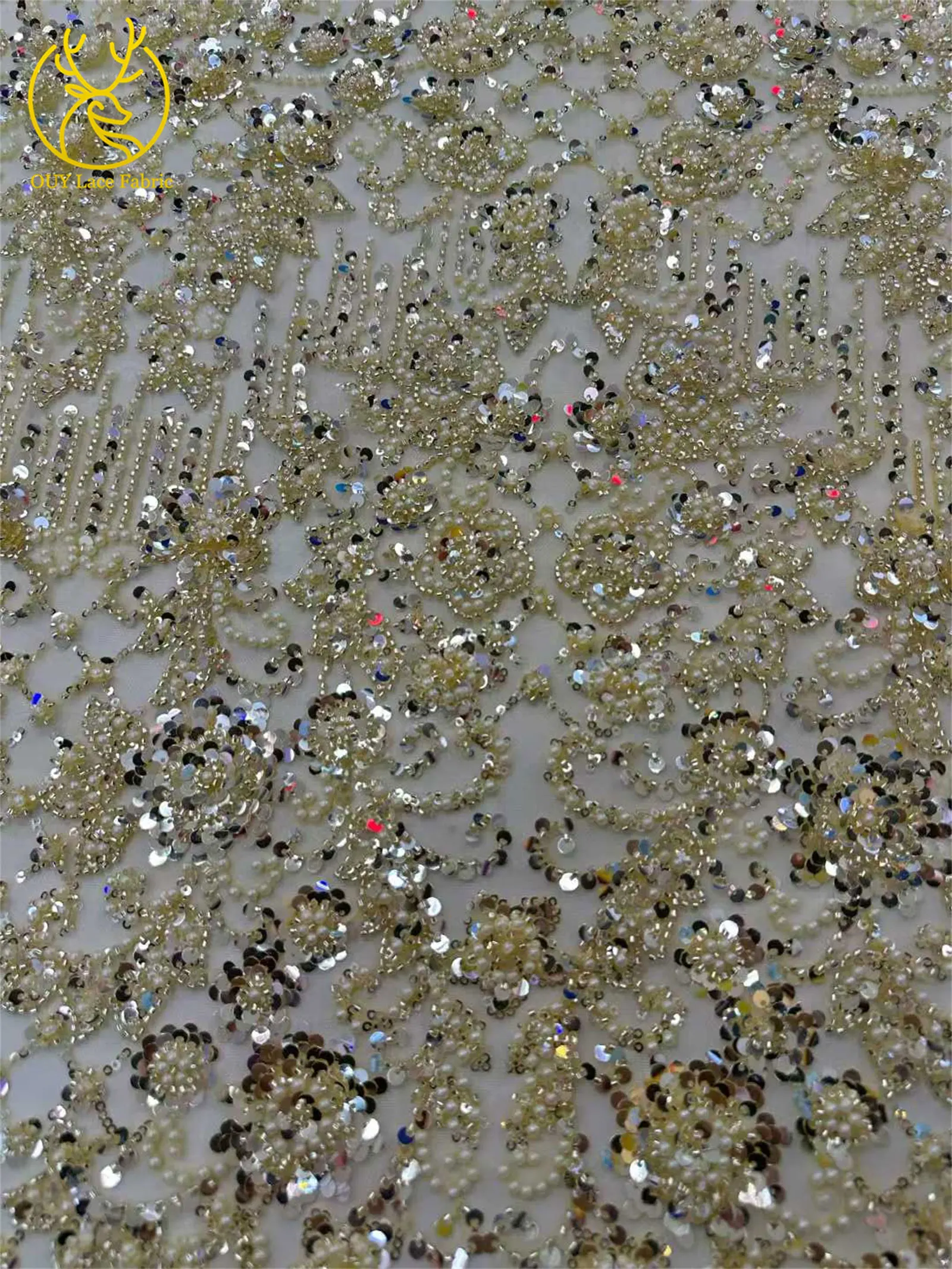 قماش دانتيل مطرز يدويًا أفريقي 5 ياردات من قماش الدانتيل الفرنسي الفاخر المطرز بالدانتيل النيجيري فساتين حفلات الزفاف