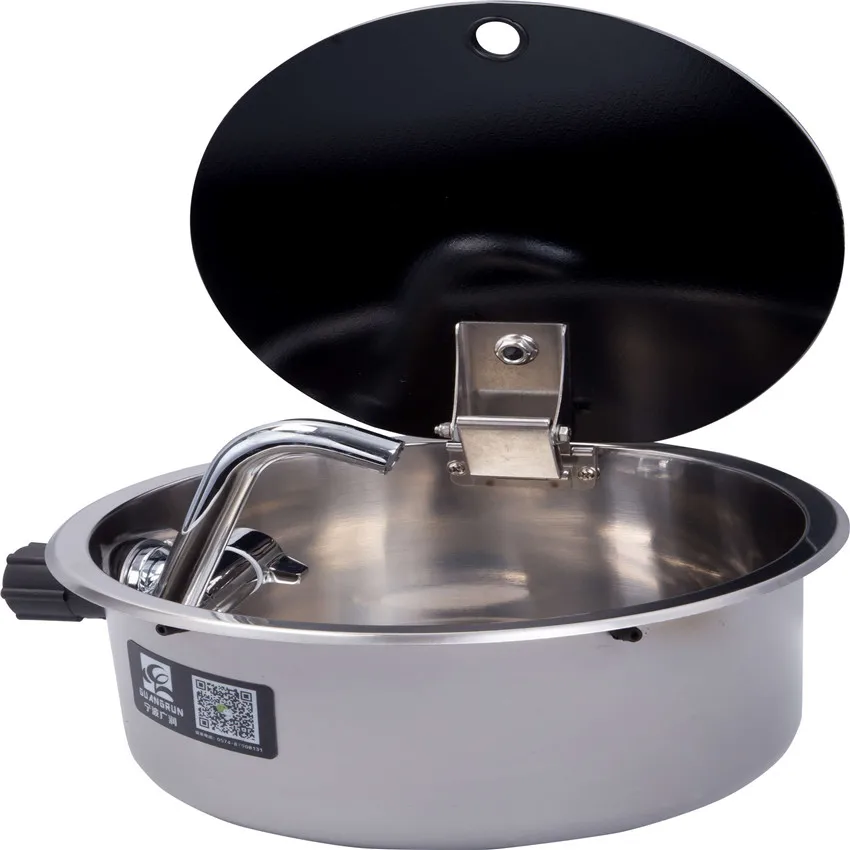 

Stainless Steel Sink with Tempered Glass Lid ф300*130mm GR-532C Boat Caravan RV