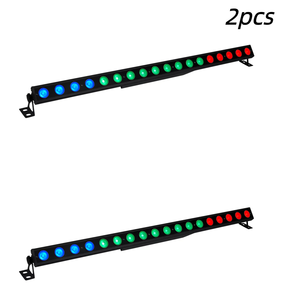 2 projecteurs LED RGBW 4-en-1 de 200W, 18 pixels, contrôle 18 zones, pour DJ professionnel, bar, discothèque, éclairage de scène