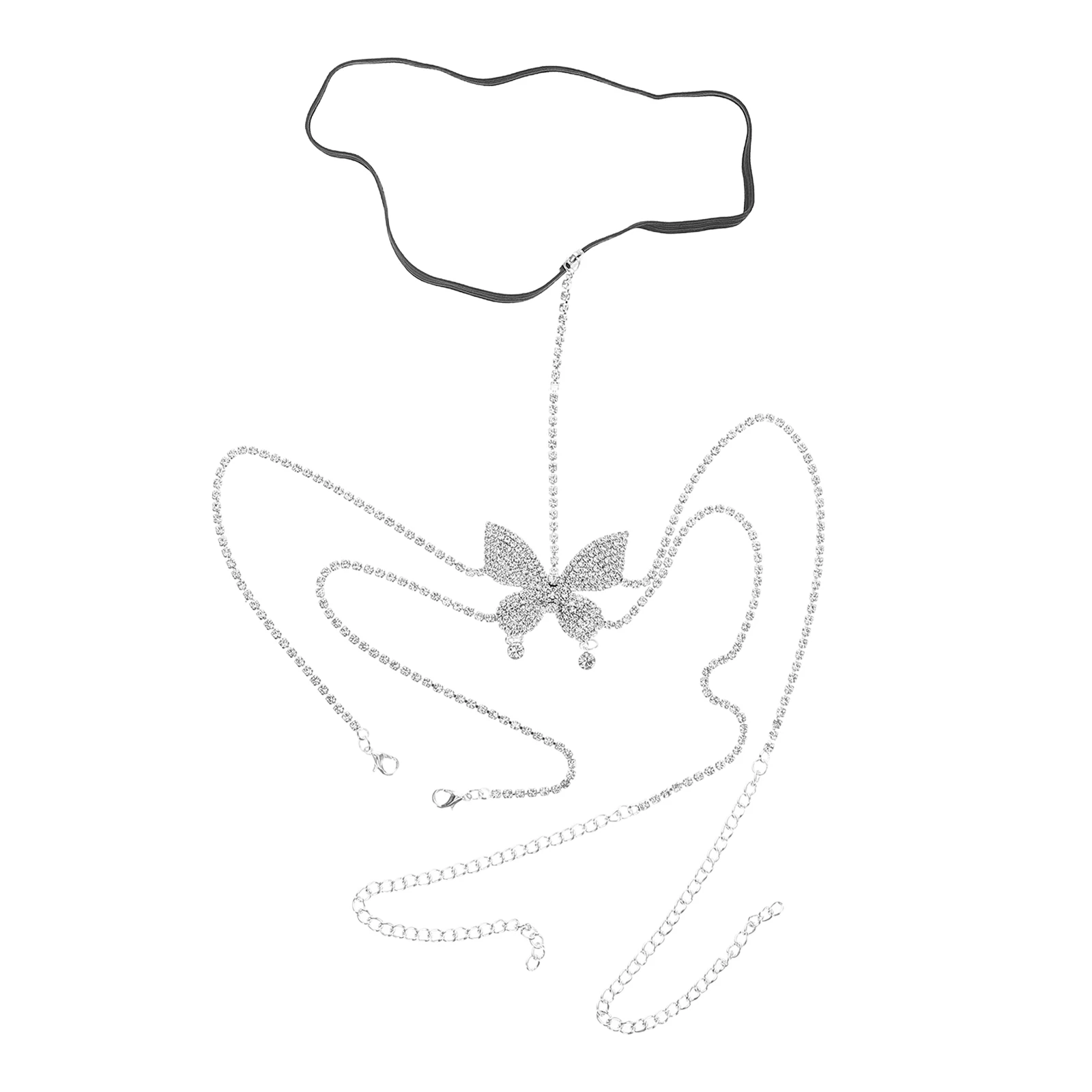 

Rhinestone Chain Fashion Accessories Women Butterfly Elastic Adjustable Leg Chain Body Jewelry Women Leg Jewelry