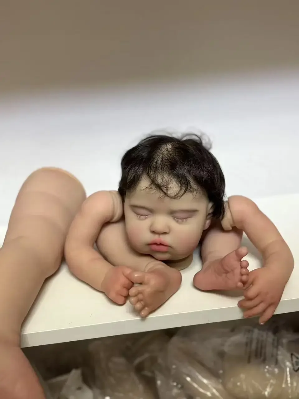 EGO ที่กําหนดเองอุปทานจํากัด 19 นิ้ว Reborn Baby ตุ๊กตาด้วยมือ Rooted ผมทาสีชุด DIY Part ผ้า Body