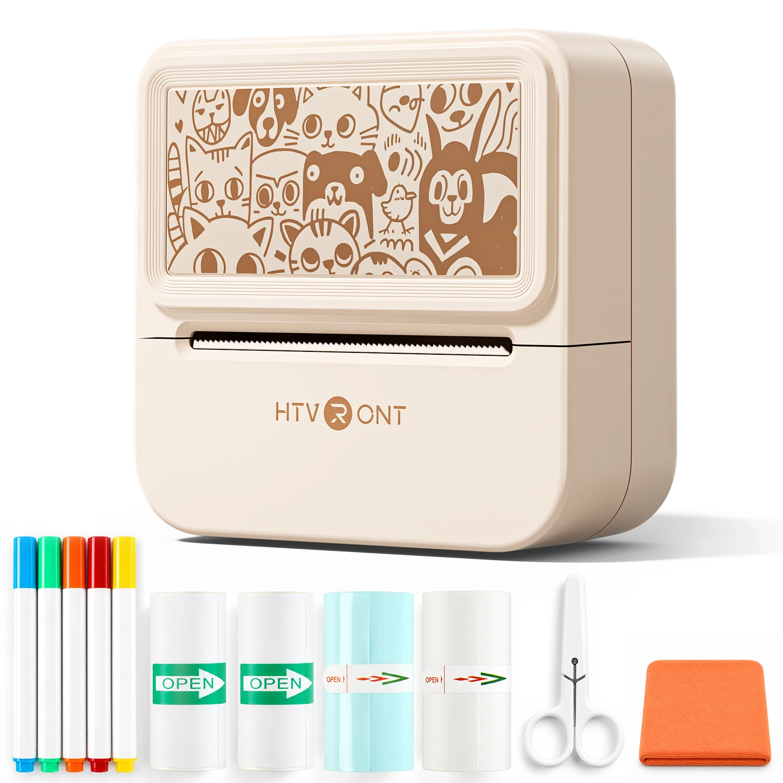 HTVRONT Temporary Tattoo Printer for Kids  ,203 DPI HD, Tattoos & Labels 2-in-1 DIY Printable Tattoo, Wireless Ink-Free Art and Craft Kit for Girls Boys 6-14 Birthdays, Parties, Creative Play Toy