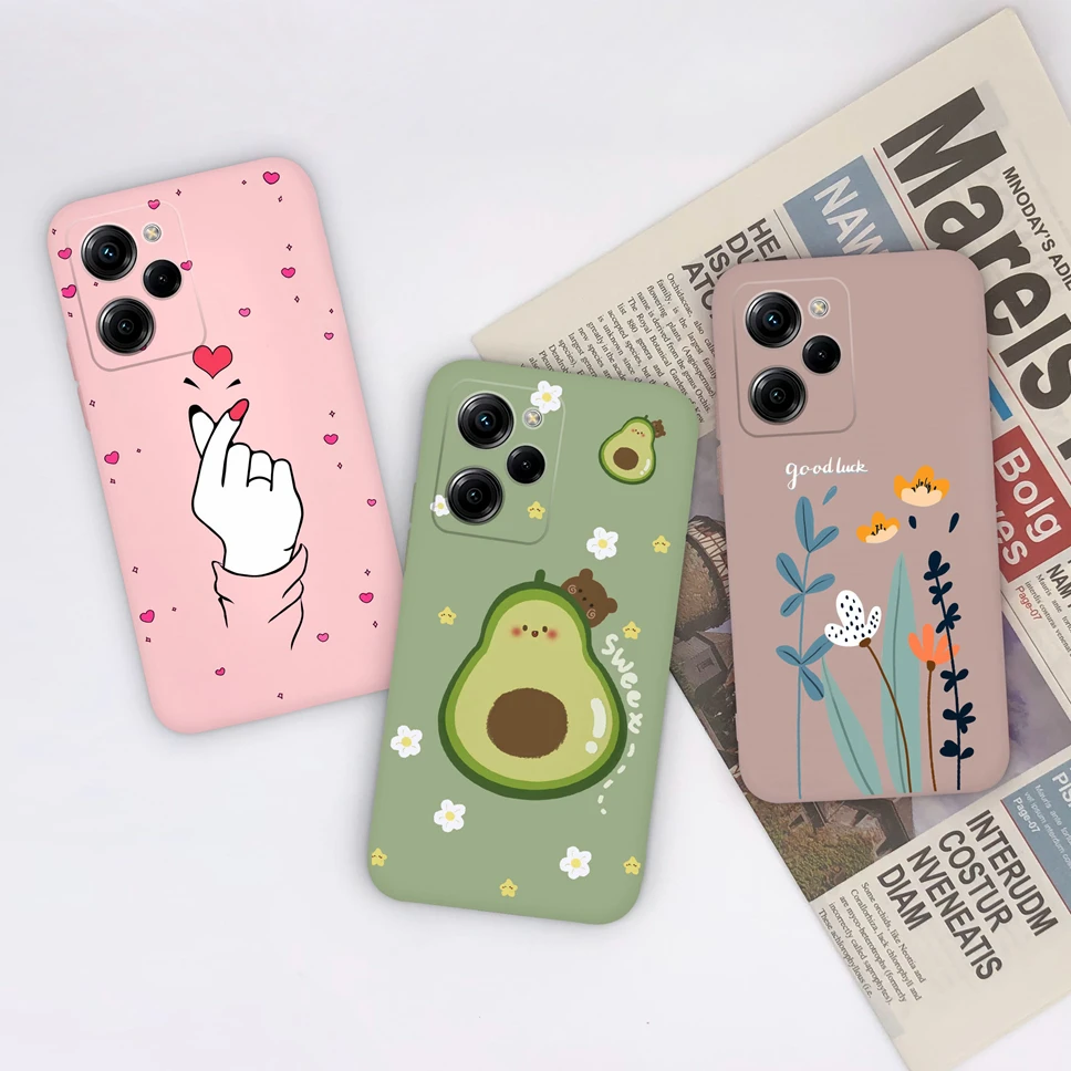 For Xiaomi Poco X5 X5 Pro 5G Case Silicon Fashion Cute Cartoon Avocado Phone Cases Back Cover For Xiaomi PocoX5 X 5 Pro Fundas