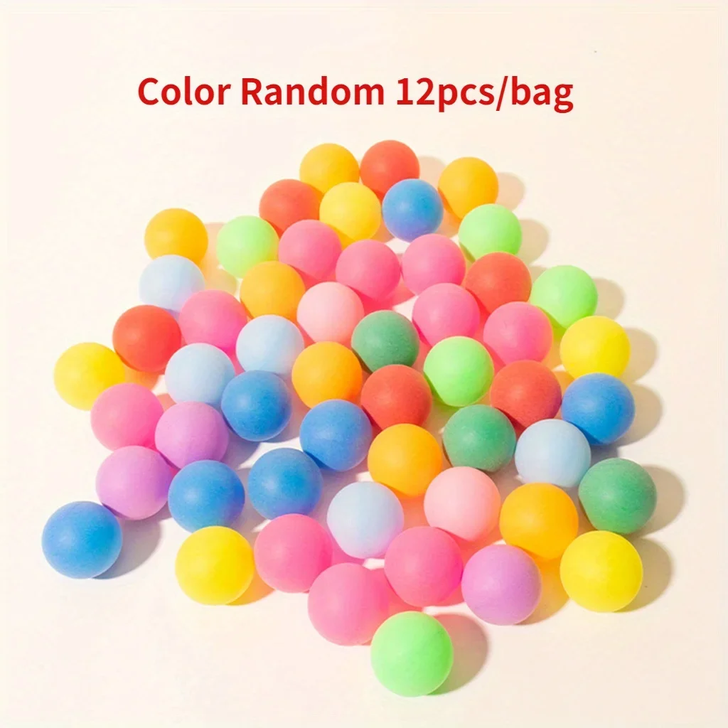 

12pcs Cat And Dog Toy, Hollow Elastic Ball, Matte Surface Table Tennis Throw Toy, Interactive Colored Ball Cat Self-hi Ball Toy
