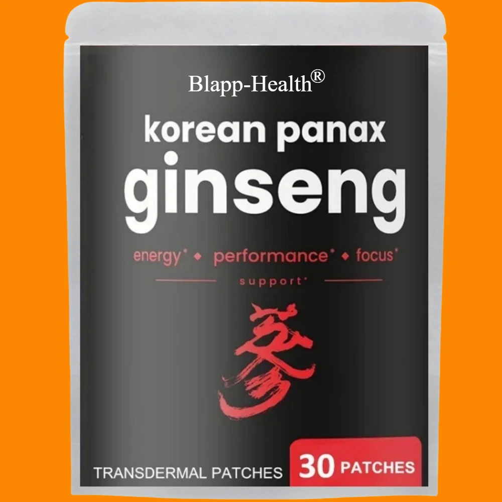 Korean Korean Red Ginseng Root Transdermal Patches for Energy, Focus, Performance, Vitality & Immune 30 Patches