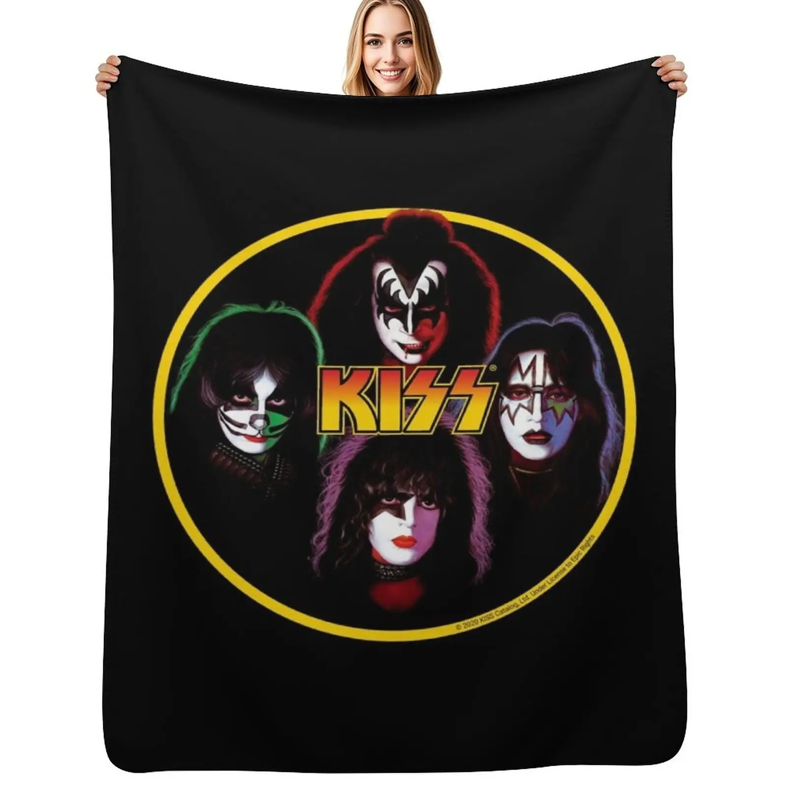 

Kiss Band Rock Stars Throw Blanket Fashion Sofas Blankets For Sofas Luxury St heavy to sleep Blankets