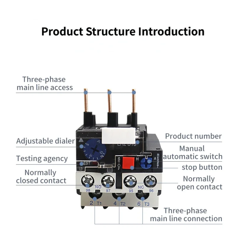 JR28 Thermal Overload Relay 1.6A 2.5A 4A 6A 8A 10A 13A 18A 25A LR2D13 Adjustable Thermal Relay Over Current Protection Relay