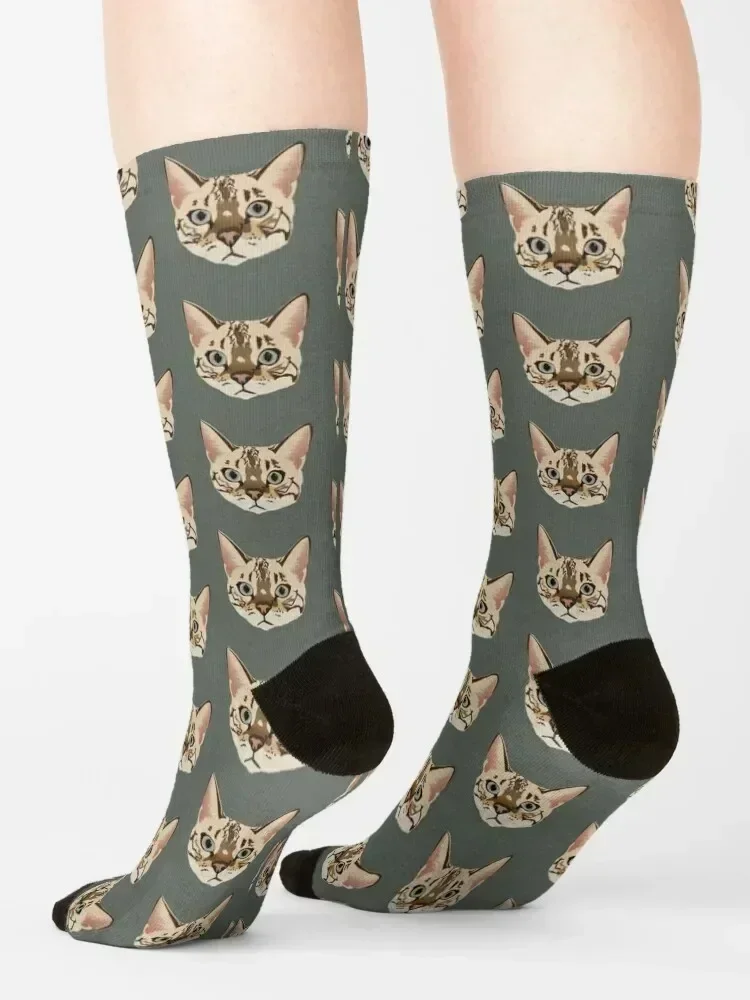 Adorable Bengal Cat Socks tennis anti slip football christmass gift compression Boy Socks Women's