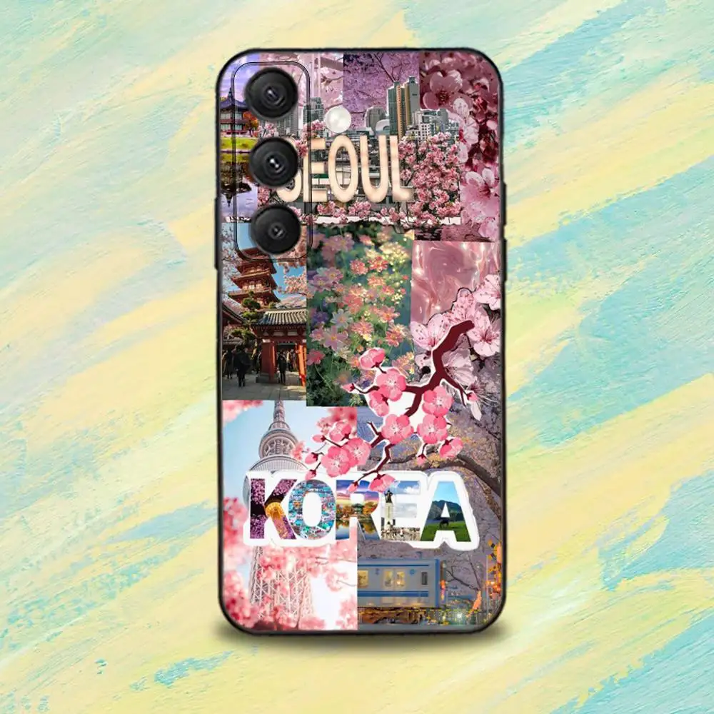 SEOUL T-Travel Südkorea Handyhülle für Samsung S25, S24, S10, S22, S21, S20, S23, Ultra, Plus, Lite, FE, weiche Silikon-Schutzhülle