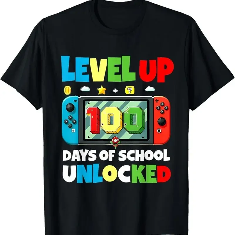 Level 100 Days Of School Complete Gamer Video Games Boys T Shirt