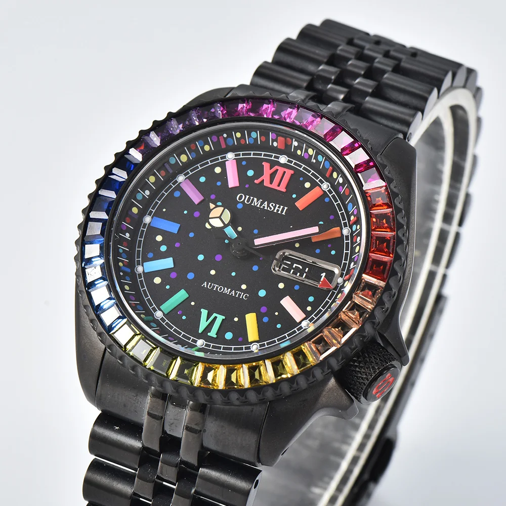 SKX007 orologio orologi da uomo di lusso vetro zaffiro movimento automatico orologio meccanico OUMASHI orologio di fascia alta supporto logo personalizzato