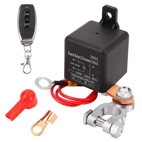 12V 200A 배터리 스위치 릴레이 자동차 배터리 차단 차단기 절연 스위치 도난 방지 배터리 킬 스위치 자동차 보트 RV용