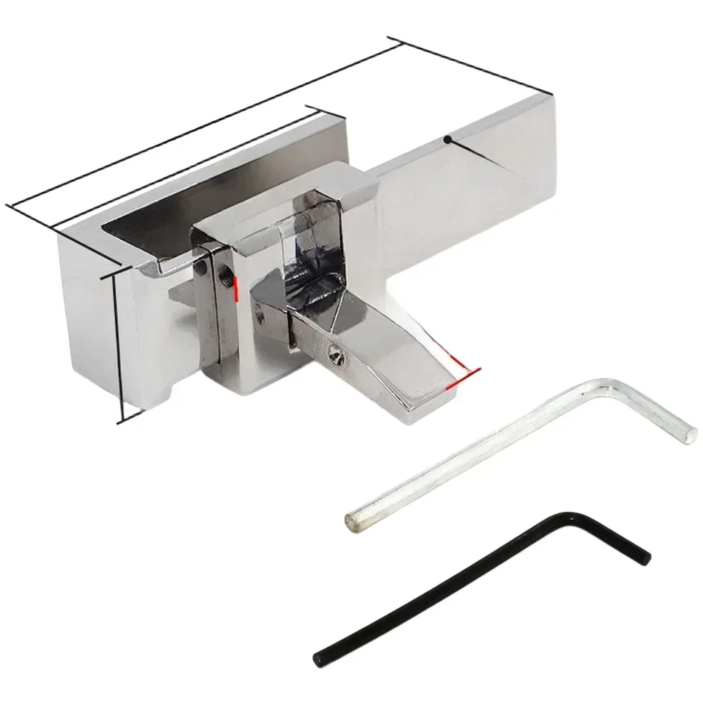 Adjustable Lock Sliding Door Latch Adjustable Locking Position Fits 8mm Glass Included Mounting Screws 2.7*1.1*0.98cm