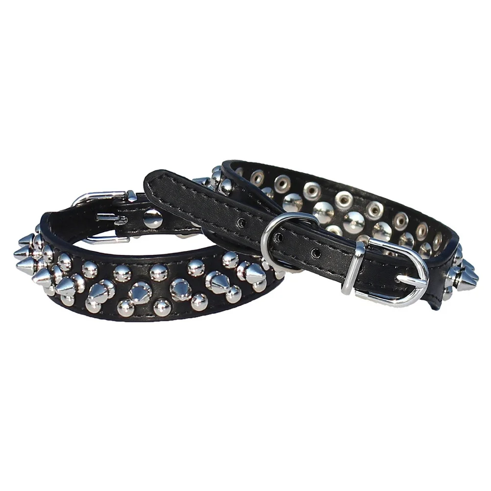 

BESPORTBLE Pu Pet Collar for Adjustable Spiked Dog Collar Fashion Rivet Chain Black
