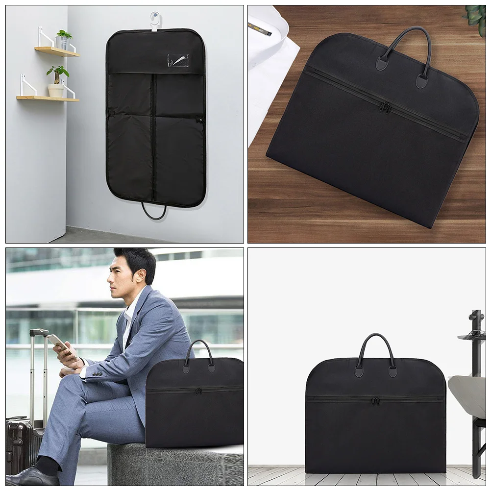 

Portable Foldable Hanging Garment Bag for Business Suits Dust Proof Black Large Size Oxford Cloth Travel Clothes Bag