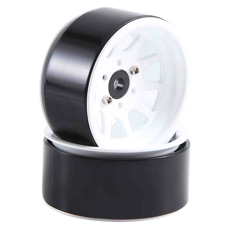 

XX-4PCS Metal Alloy 1.9 Beadlock Wheel Rims For 1:10 RC Crawler Axial SCX10 AXI03007 90046 TRX4 Redcat GEN8 Parts (White)