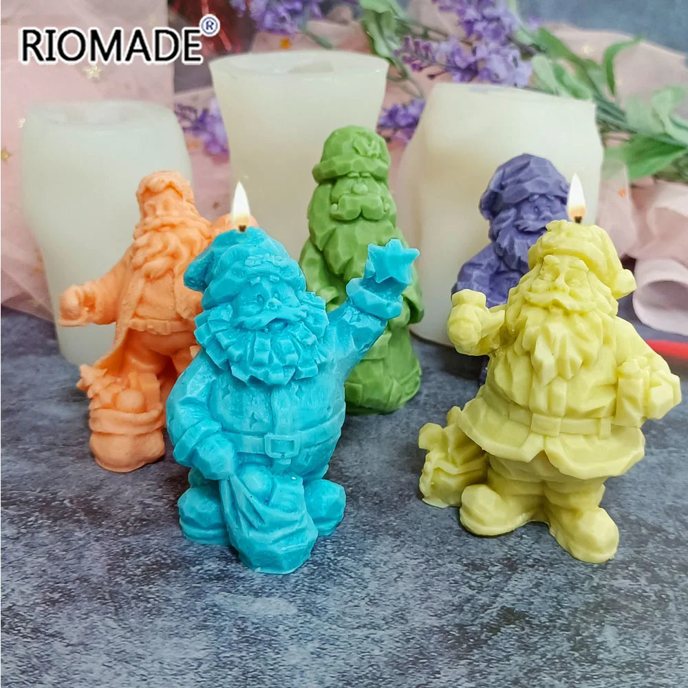 Santa Claus Socks Gifts Silicone Mold Creative New Style Aromatherapy Gypsum Resin Ornaments Christmas Father Candles Atmosphere