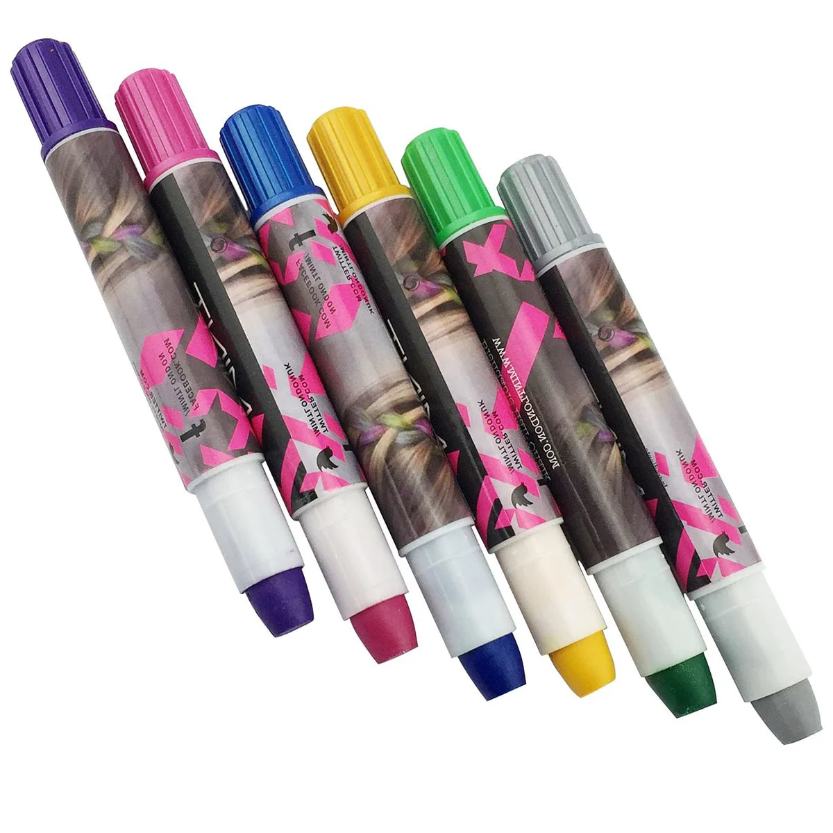 

6Pcs Hair Chalk Metallic Glitter Temporary Color Tool for All Hair Types DIY Bold Portable Easy Wash Out