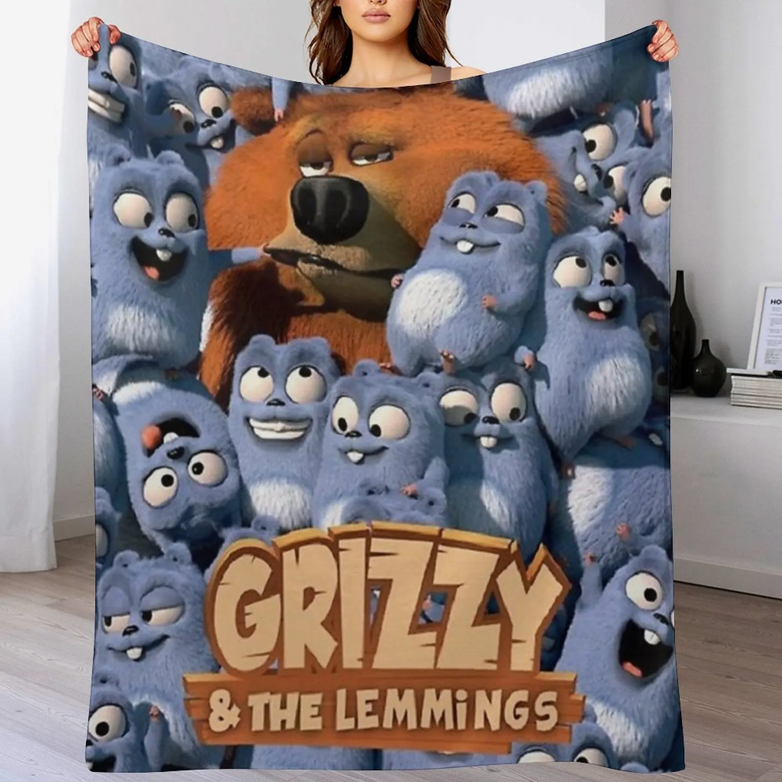 

Grizzy and the Lemmings Throw Blanket Kid'S Picnic Blankets