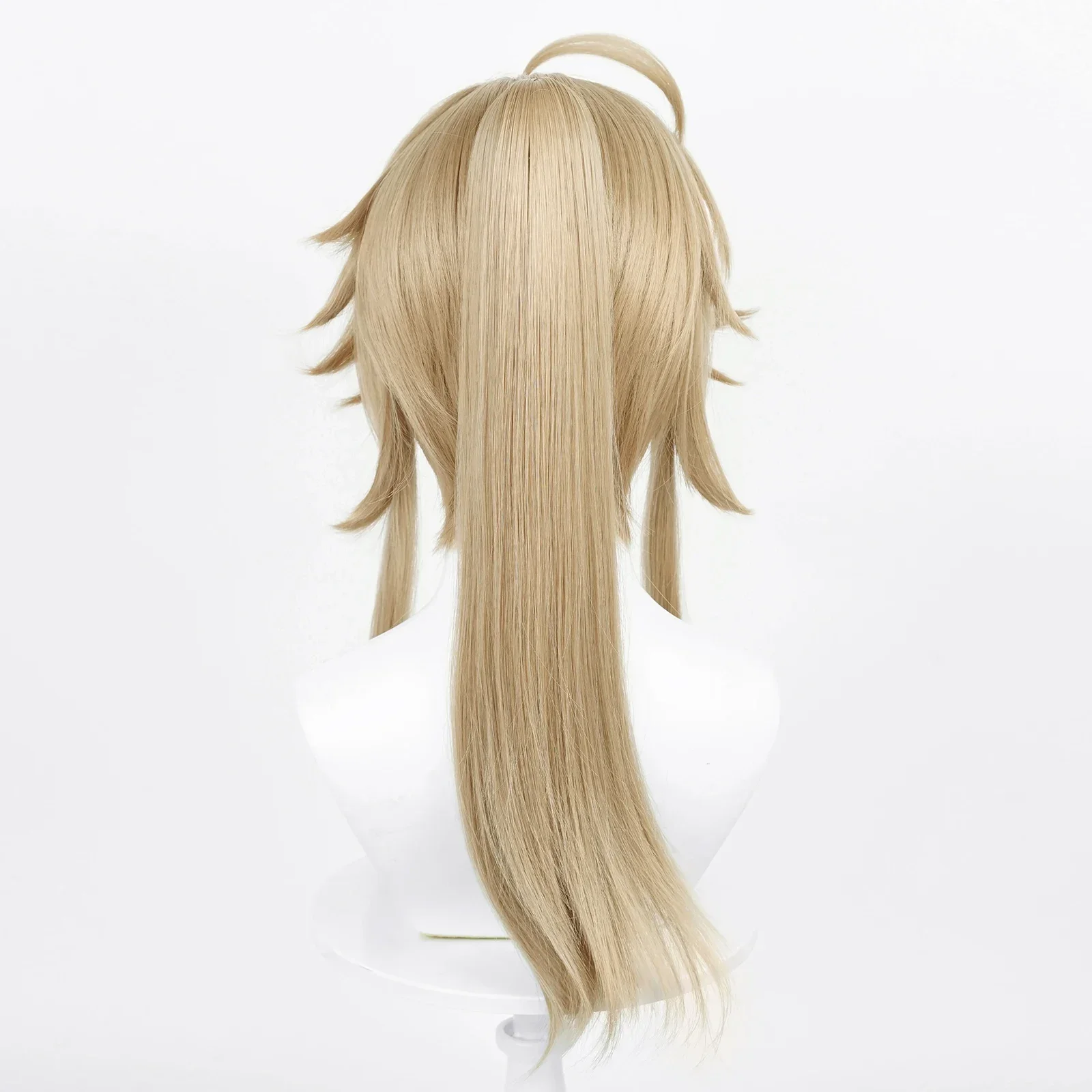 Game Honkai: Star Rail Cosplay Yanqing Wig Long Synthetic Straight Linen Brown Ponytail Hair Heat Resistant Wig For Party