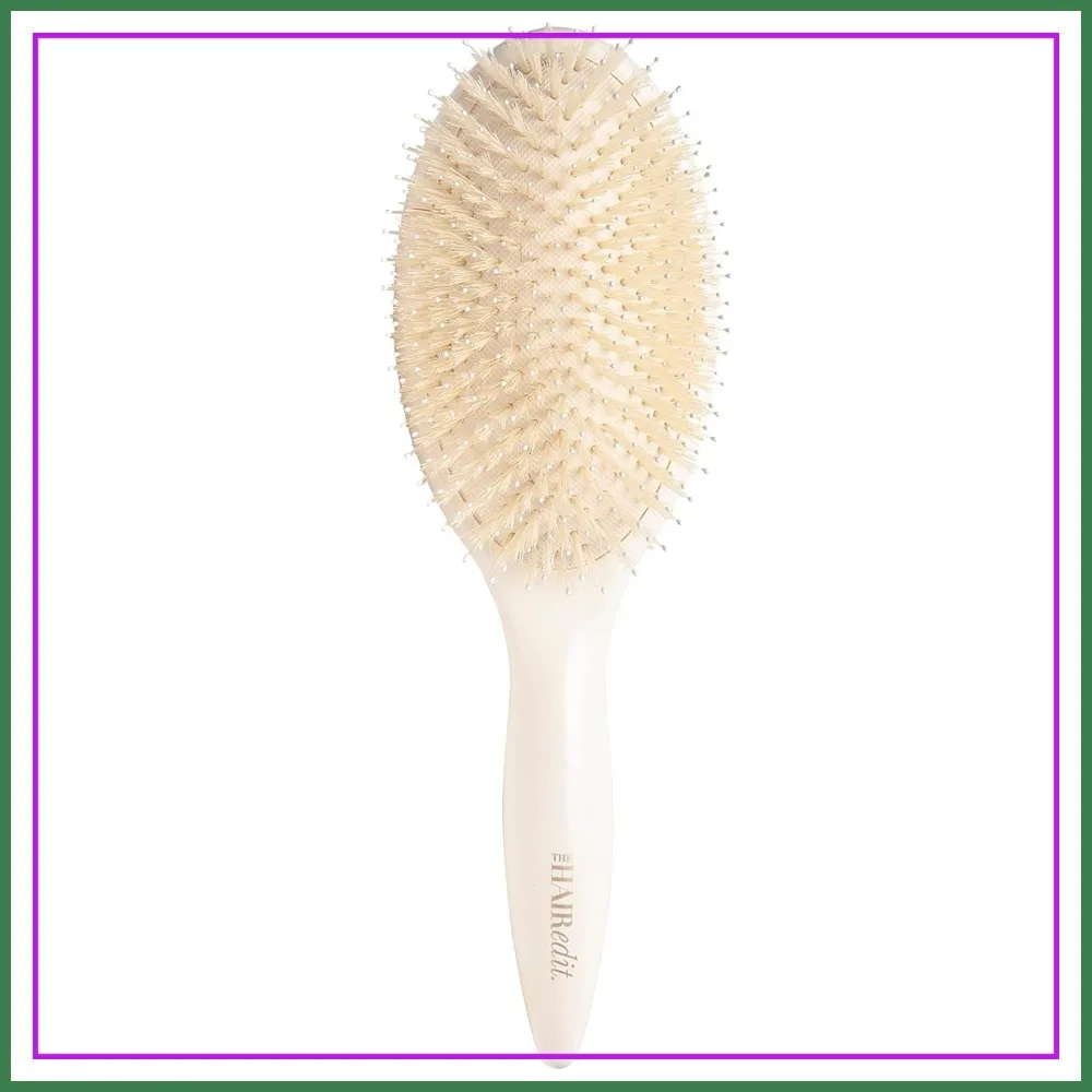 

Cream Finish Boar Bristle Hair Brush for Shiny, Healthy Hair - Effortless Grip