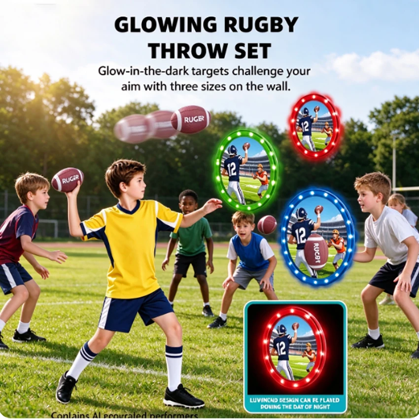 Children's Catch Ball Game Set Rugby Throwing Sports Toy for Indoor and Outdoor Sports Best Gifts for Kids