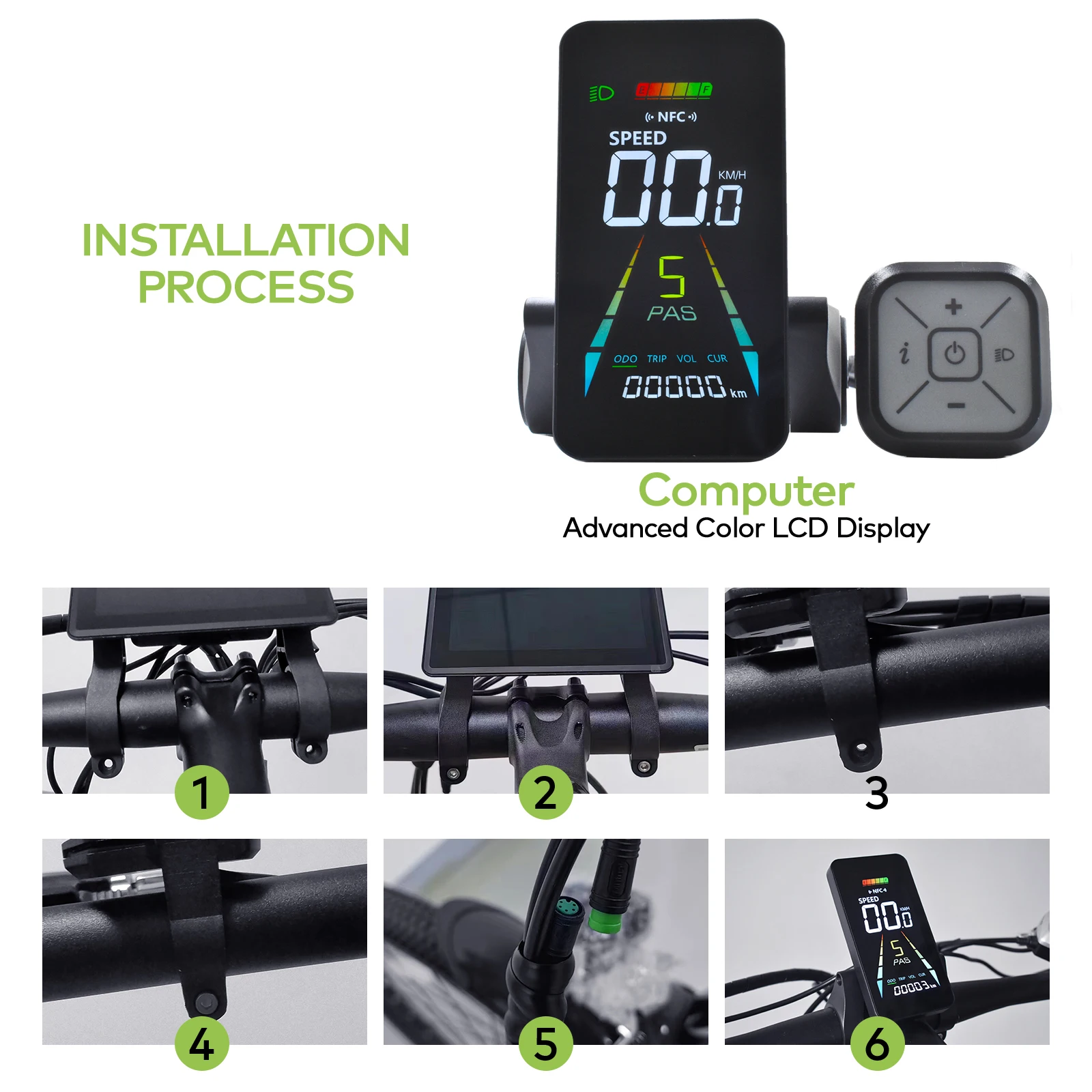 F4【UART2】Turn On The NFC-Bildschirm Elektrisches Fahrrad-Display Ebike-Zubehör 24V/36V/48V/60V Fahrradcomputer Fahrradtacho – Detail 5