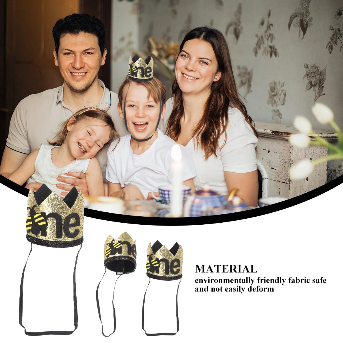 

Honeybee Theme Party Hat Baby Birthday Carnival Decor Eco Friendly Infant Headb Kids Accessories Safe Reusable Bee