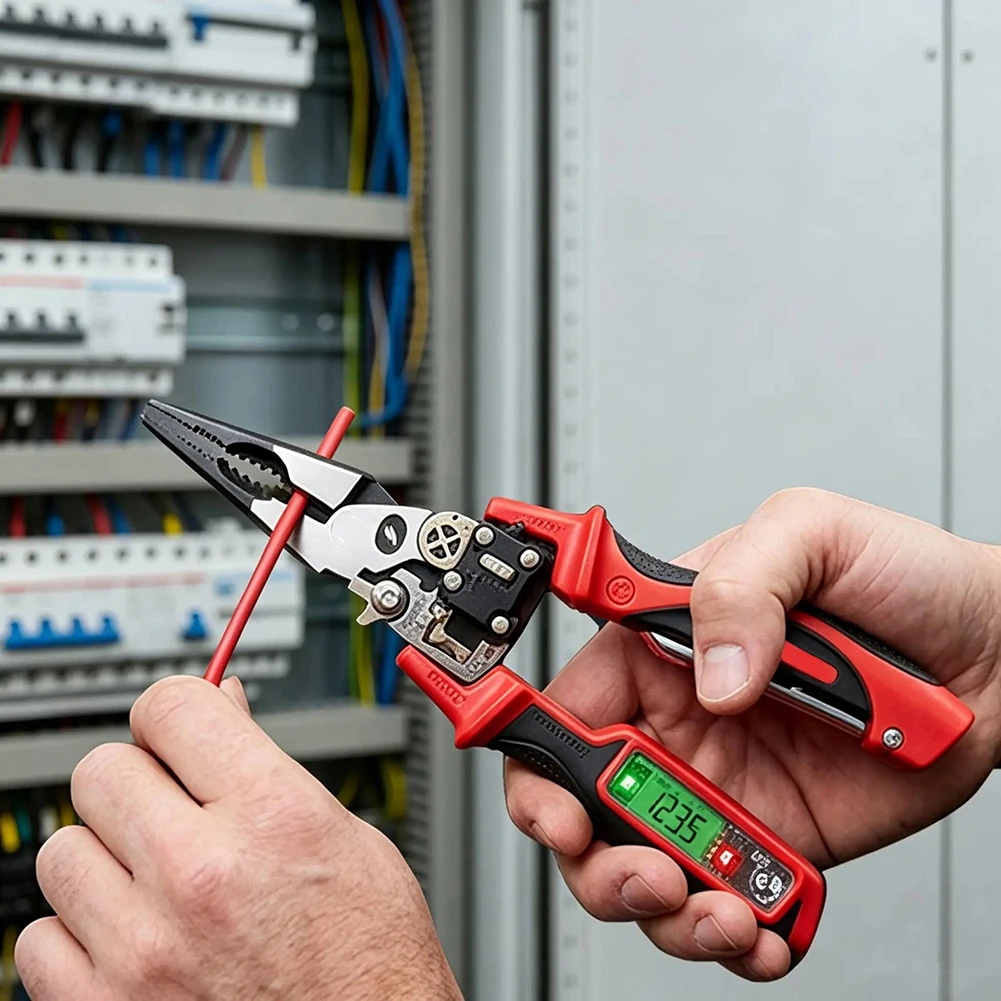 Digital Voltage Tester Pliers Automatic Wire Stripper Tool Electrician Hand Integrated Safe Work Voltage Tester Industry Repair