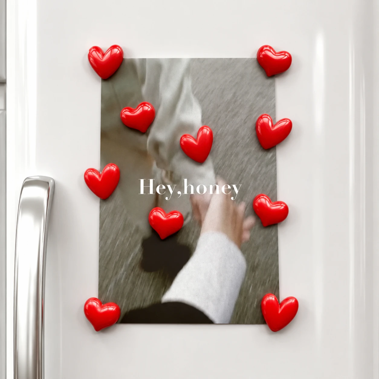 Red Heart Fridge Magnets Set,Romantic Photo Holder Magnet Stickers Valentine Anniversary Couple Gift Home Refrigerator Decor