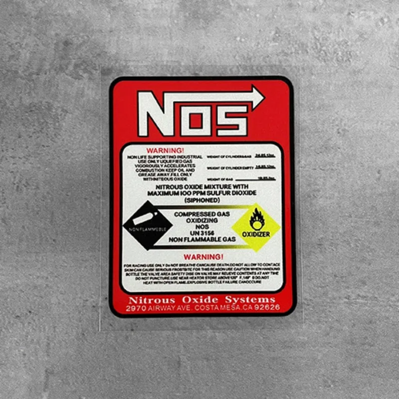 For Drag Racing Creative Car Racing Stickers NOS Nitrous Oxide Systems Stickers Tuning Racing Vinyl Motocross Racing Car Styling