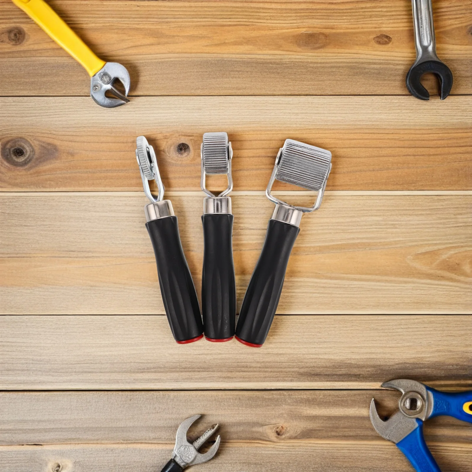 

4pcs Tire Repair Roller Tool Durable Plastic Handle Compact Portable For Car Motorcycle Bike Universal Patch Applicator