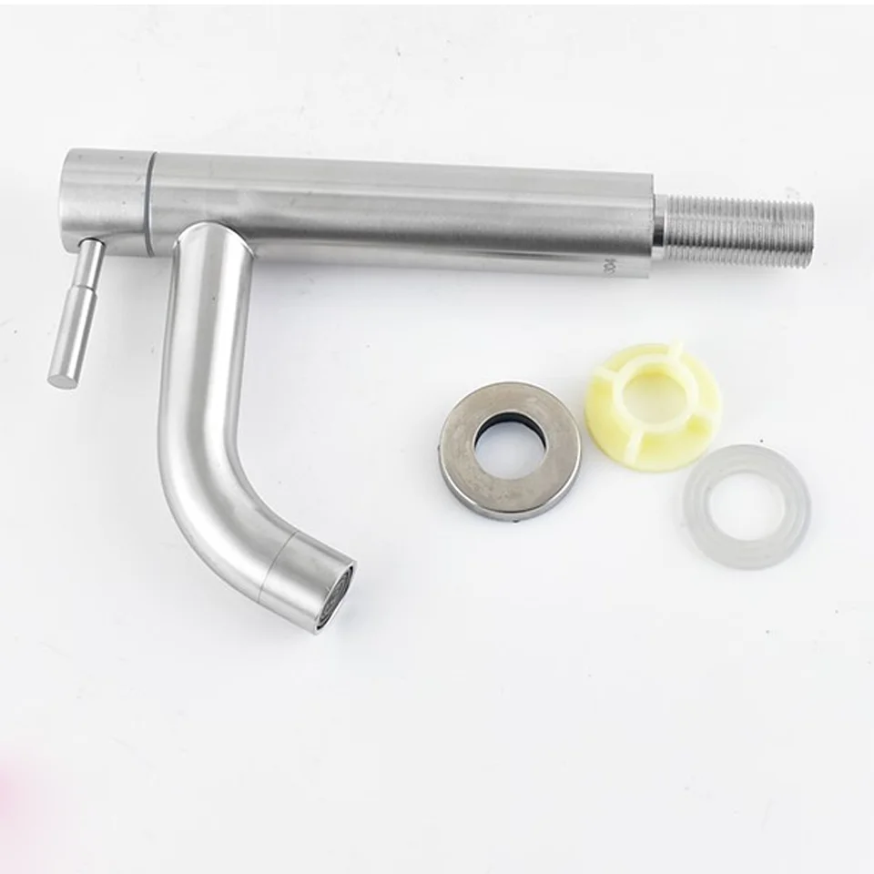 1 PC silver stainless steel washbasin faucet, vertical, 4-tap, suitable for kitchen toilet bathroom toilet