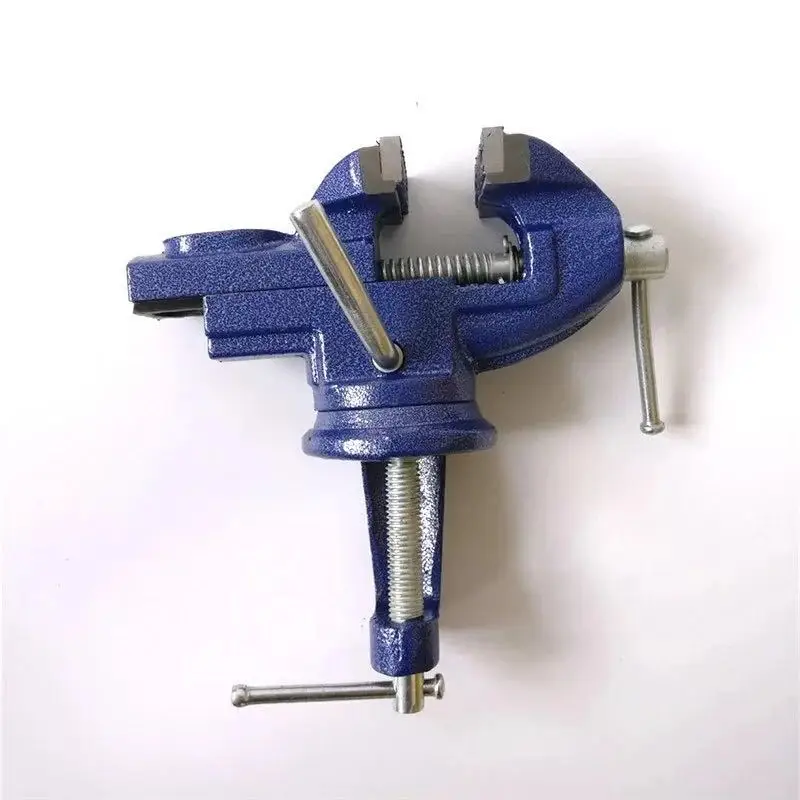 50MM Table Vise Cast Iron Heavy-Duty Small Table Vise Flat Mouth Vise 360 Degree Universal Rotating Clamp