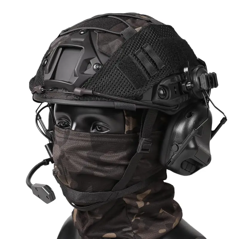 Tactische Helm Met Headset, Verstelbare Airsofthelm Met Helmhoes En Fcae Bivakmuts Masker Voor Cosplay Tactische Jachtuitrusting
