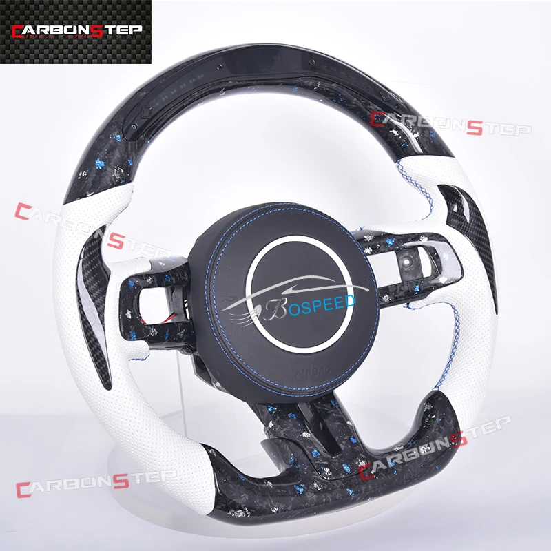 

LED Carbon Fiber Car Steering Wheel For Ford Mustang GT350 GT500 ecoboost Shelby Hydro-Dip Personalized Customized