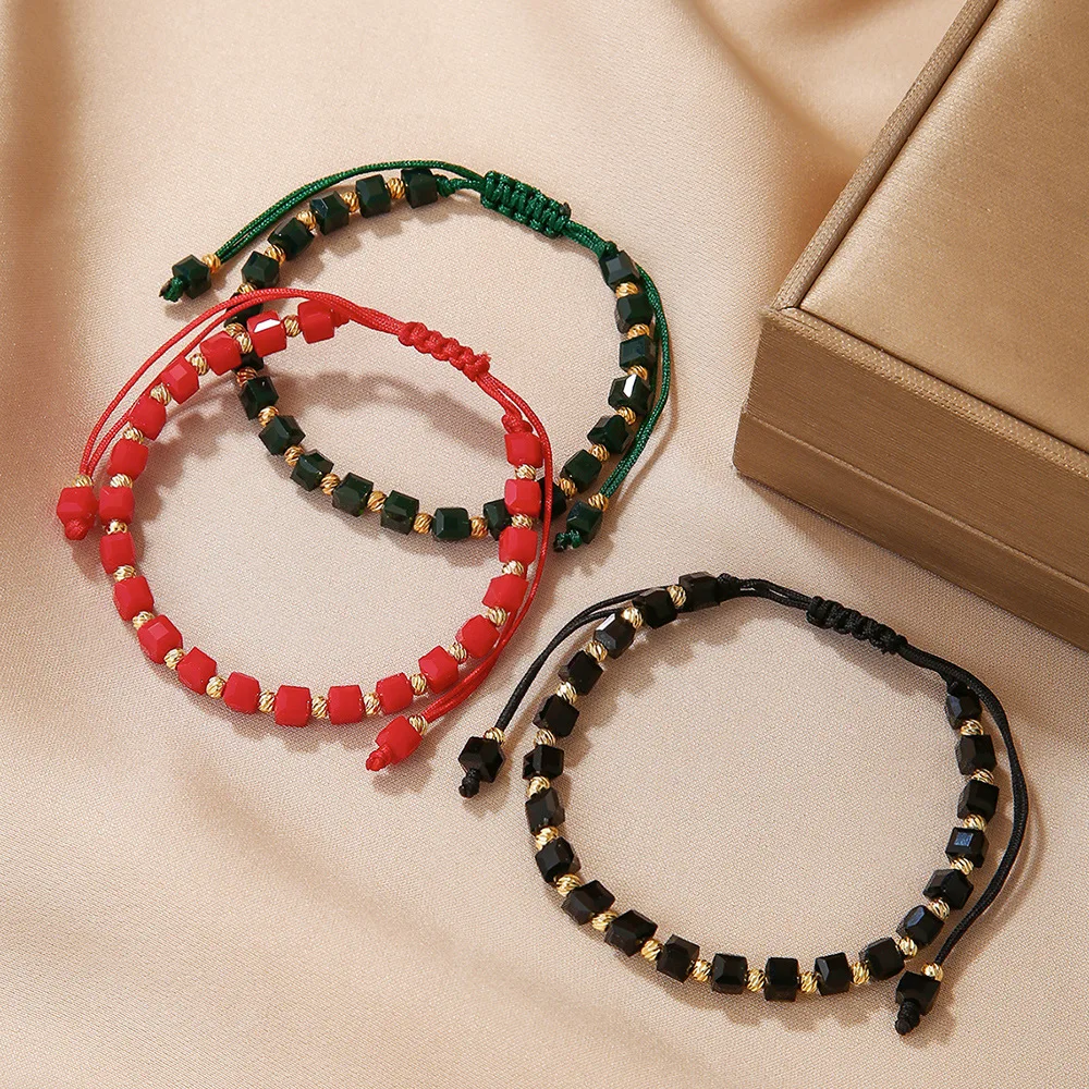 Браслет из натурального камня, золотой браслет из бисера, простые модные женские аксессуары, браслет ручной работы, регулируемый браслет из бисера