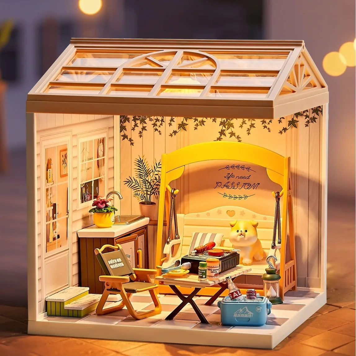 New Miniature Model House Diy House Simulation Dimension Model Puzzle Handmade Assembly Building Blocks Buy One Free One Free