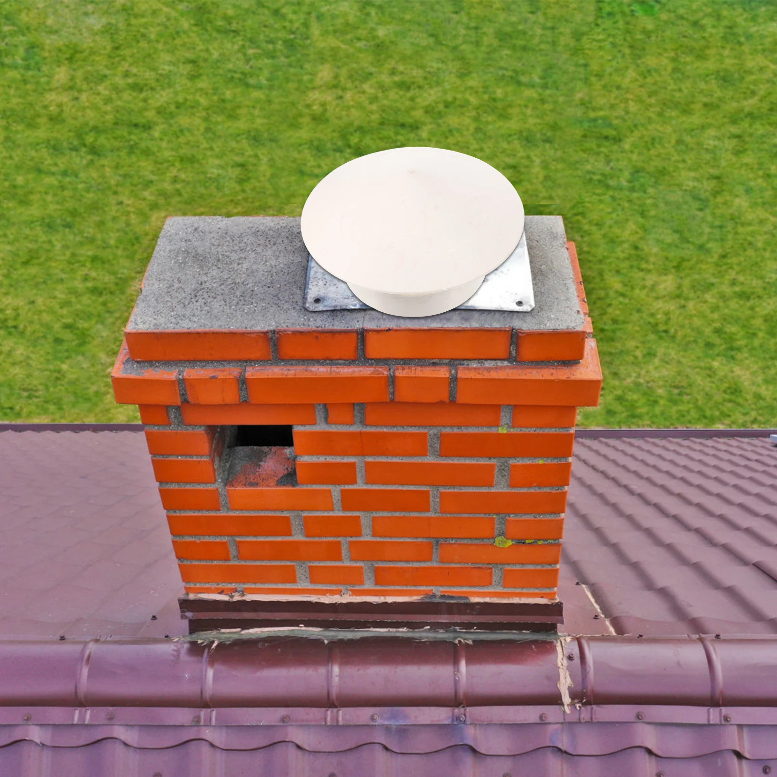 

250Mm Pvc Rainproof Cap Chimney Cover For Roof Vent Duct Protection Outdoor Smoke Funnel Protector Roof Vent Caps Chimney