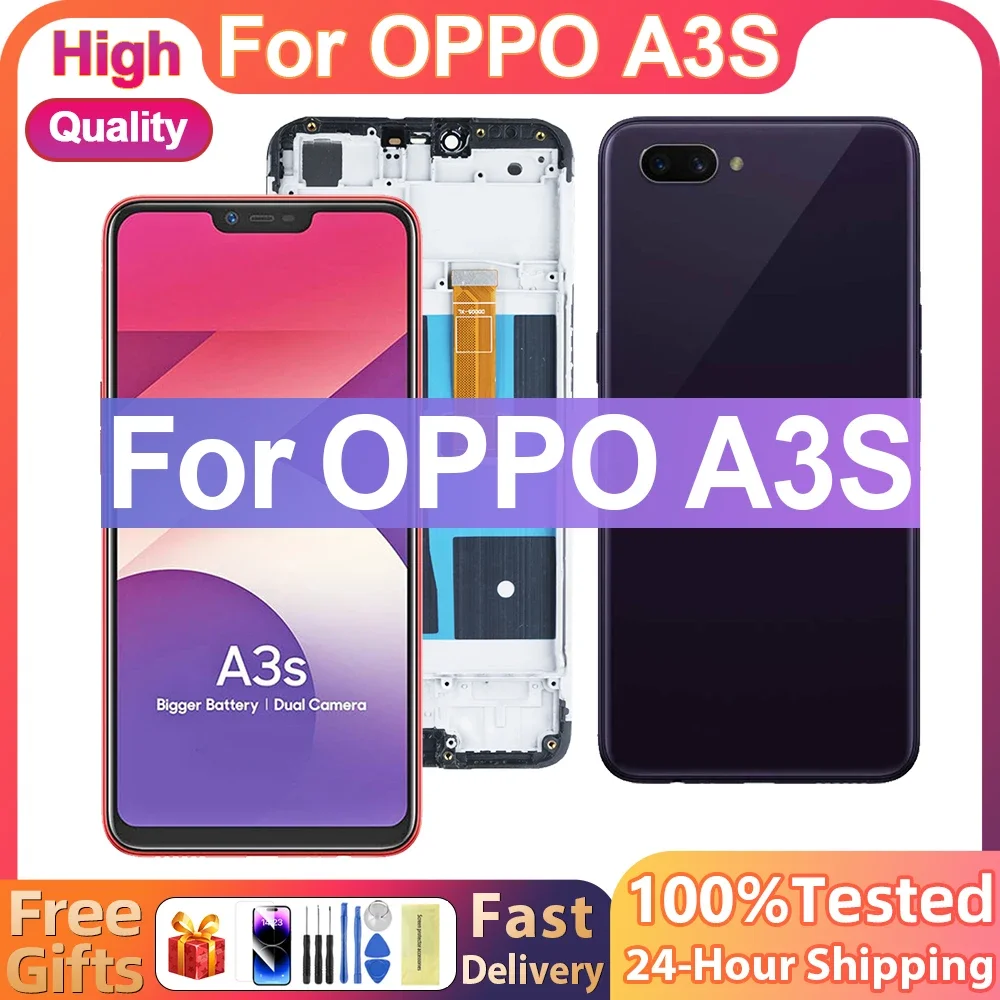 6.2'' AAA+ Quality For Oppo A3s LCD Display Touch Screen Digitizer For OppoA3s CPH1803 CPH1853 CPH1805 Display Replacement