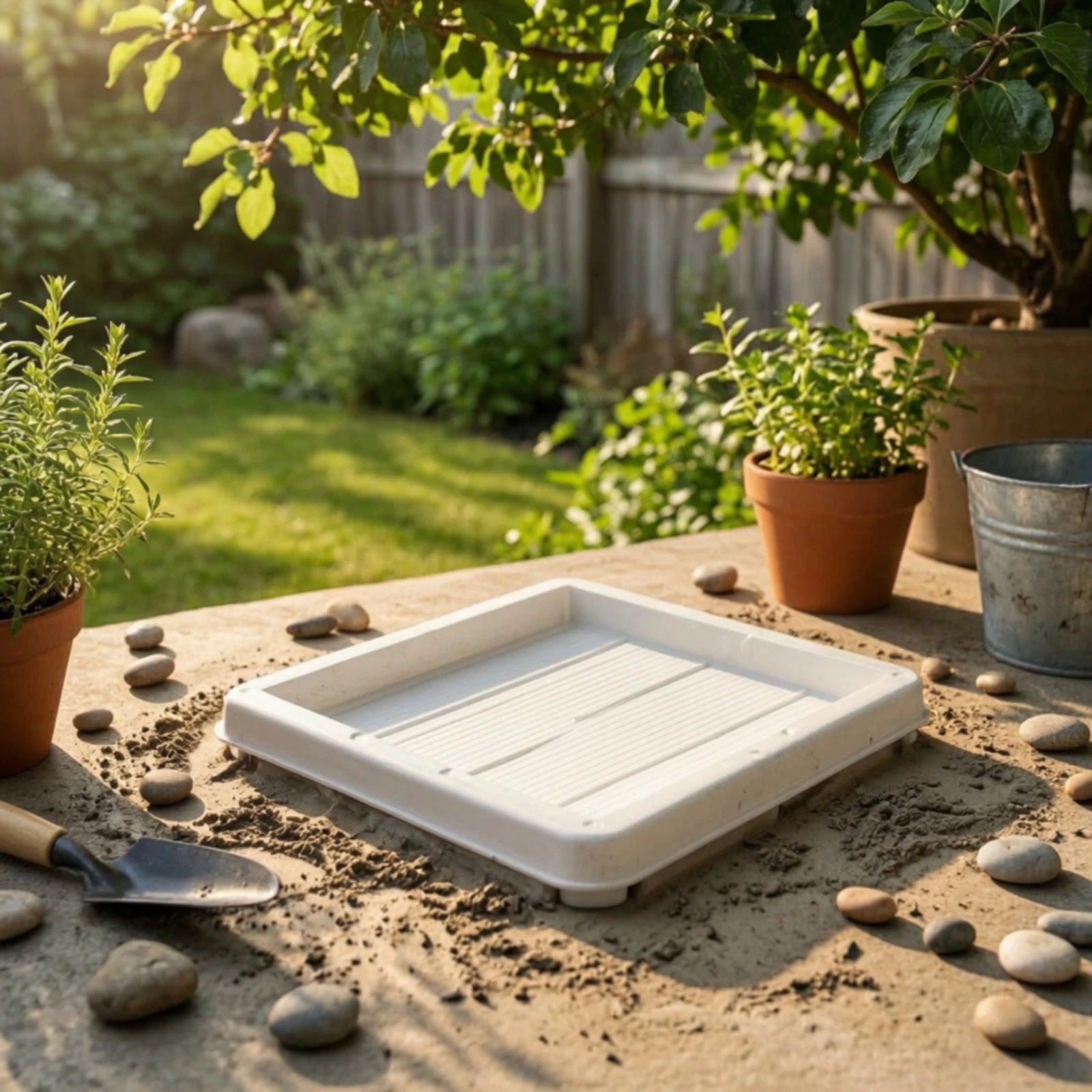 Wood Grain Concrete Mold Square Paver Mold with Wood Texture Molds Diy Reusable for Diyers, Garden Path, Patio