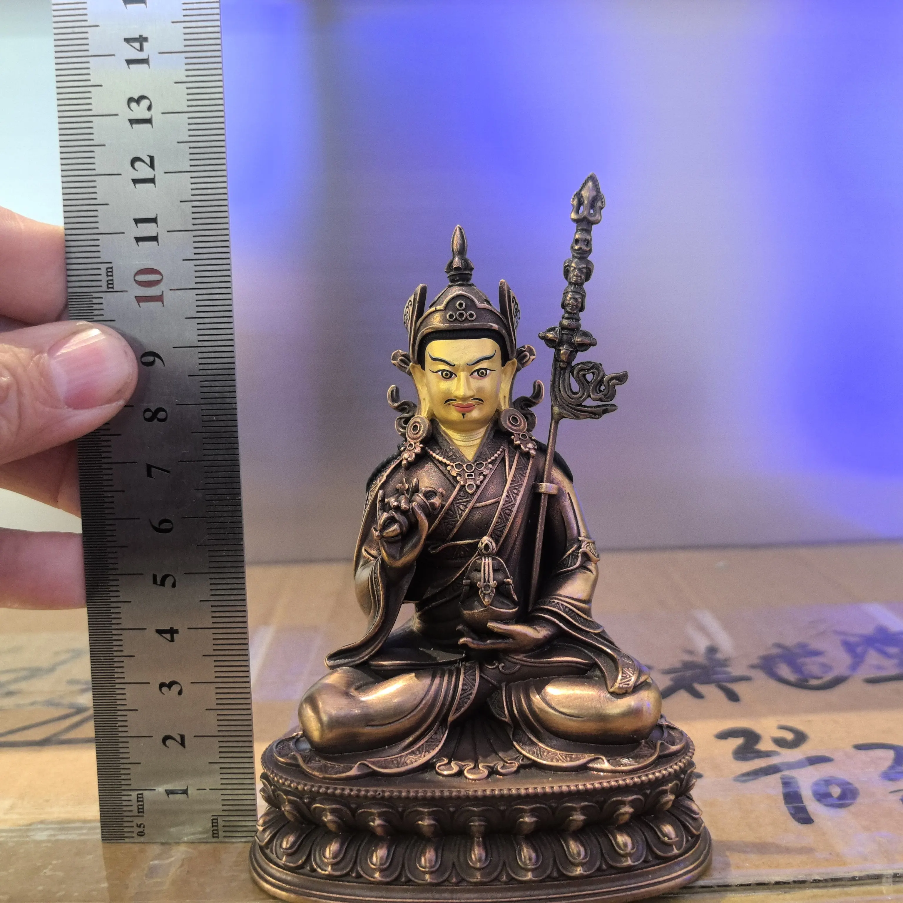 Tibetan Buddhism Second Buddha Powerful Guru Rinpoche Exquisite copper Carving Wholesale buddha statue Buddhist family worship
