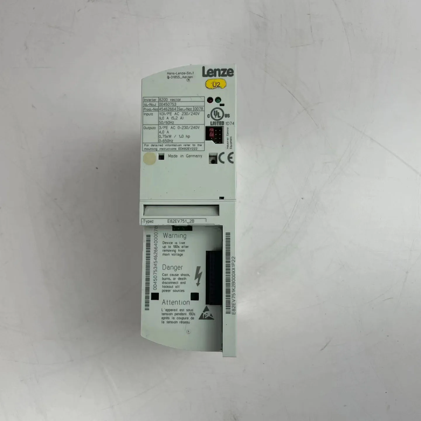 

E82EV751-2B 8200 Vector Inverter 0.75KW Drive for Lenze