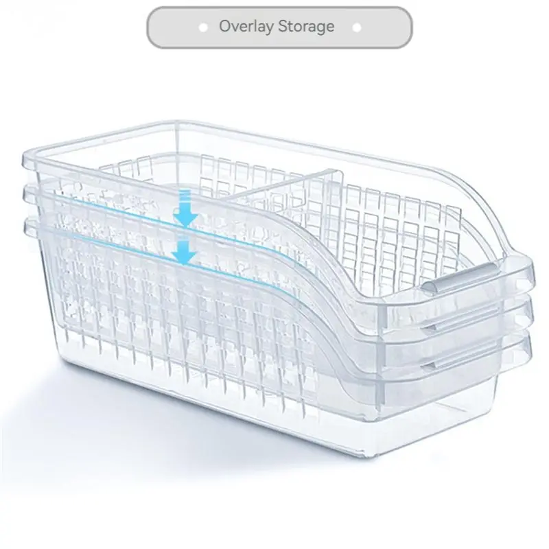 4pcs Home Transparent Refrigerator Storage Compartment Thickened Plastic Food Storage And Organization Box Storage Basket