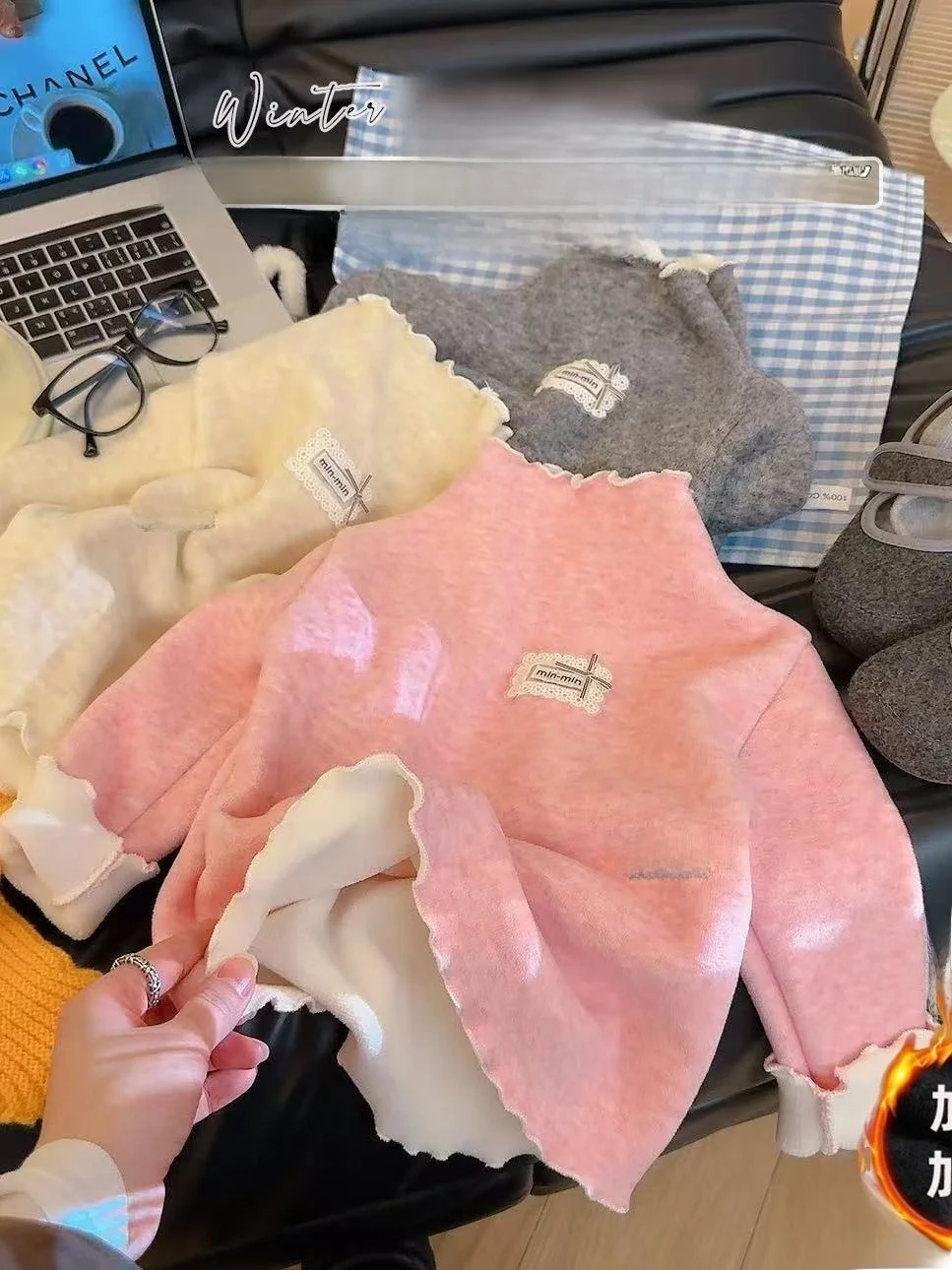 

Winter Thiened Fce Lined Cotton Jaet Children's Casual Warm Base irt Girls' Faionable Commute Sle Long Sve