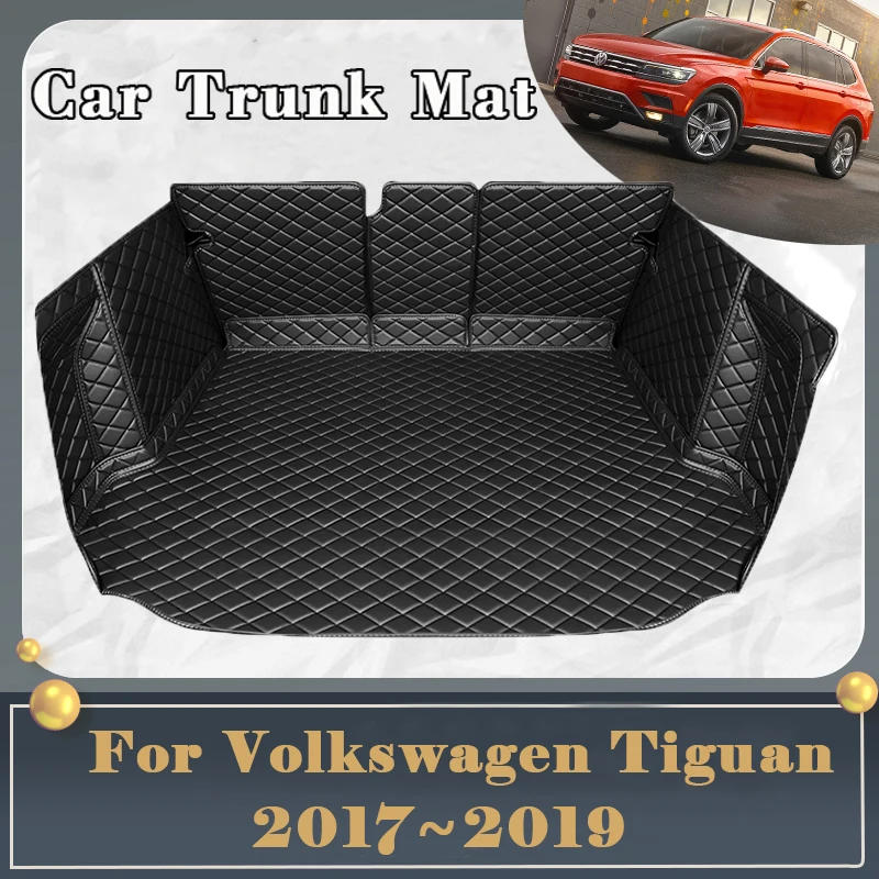 

Car Trunk Mat For VW Volkswagen Tiguan 2017~2019 5seat Dirt-resistant Fully Surrounded Trunk Mat Rear Cargo Tray Car Accessories