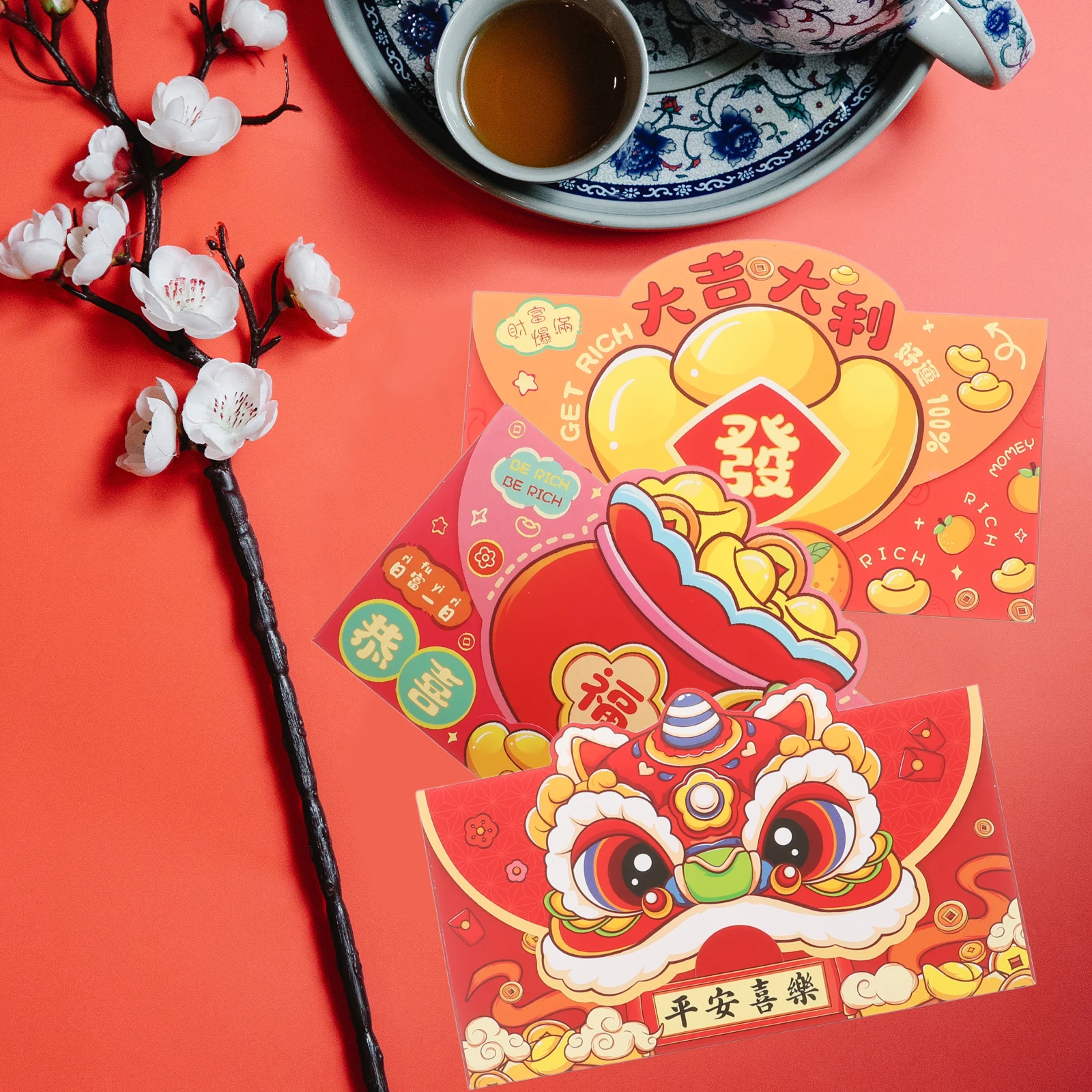 

Money Holder for Cash Red Envelope Bag Chinese New Year Bags Envelopes Occasion